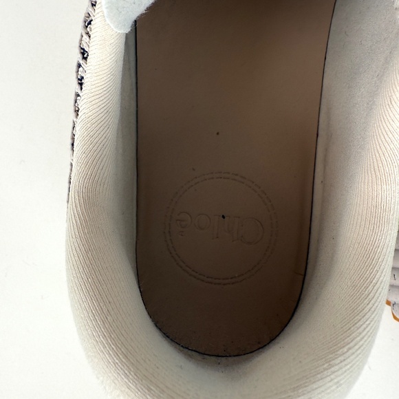 CHLOE Nama Stitch Walking Beige Biscotti Sneakers 38, 7.5 - Picture 9 of 13
